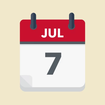 Calendar icon showing 7th July