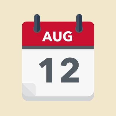 Calendar icon showing 12th August
