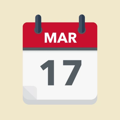 Calendar icon showing 17th March