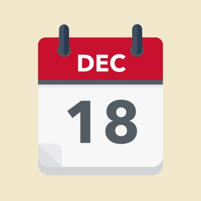 Calendar icon showing 18th December