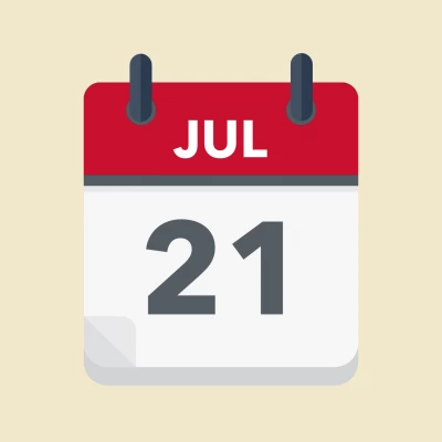 Calendar icon showing 21st July