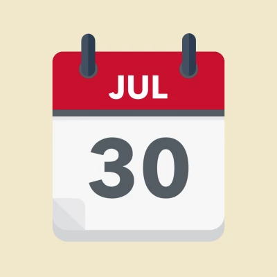 Calendar icon showing 30th July